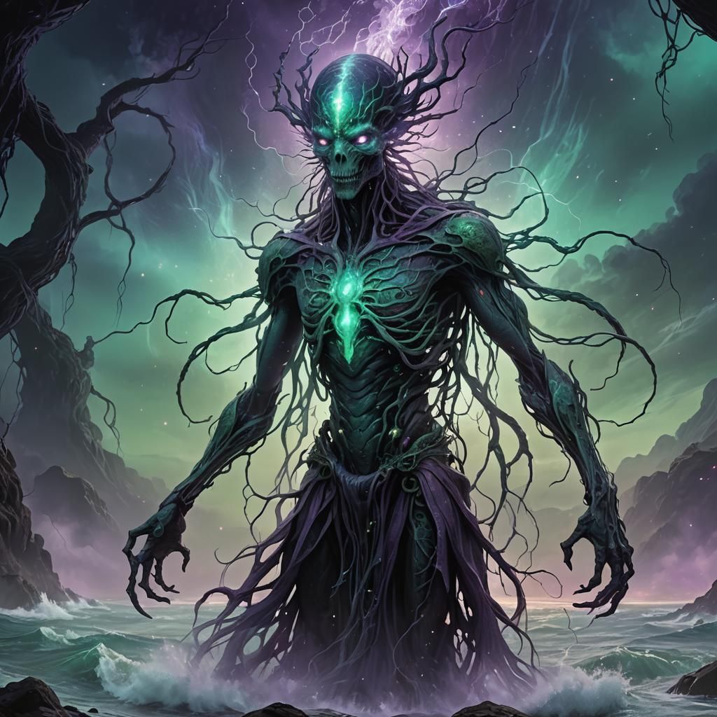 Glowing Entity in Dark Fantasy Concept Art