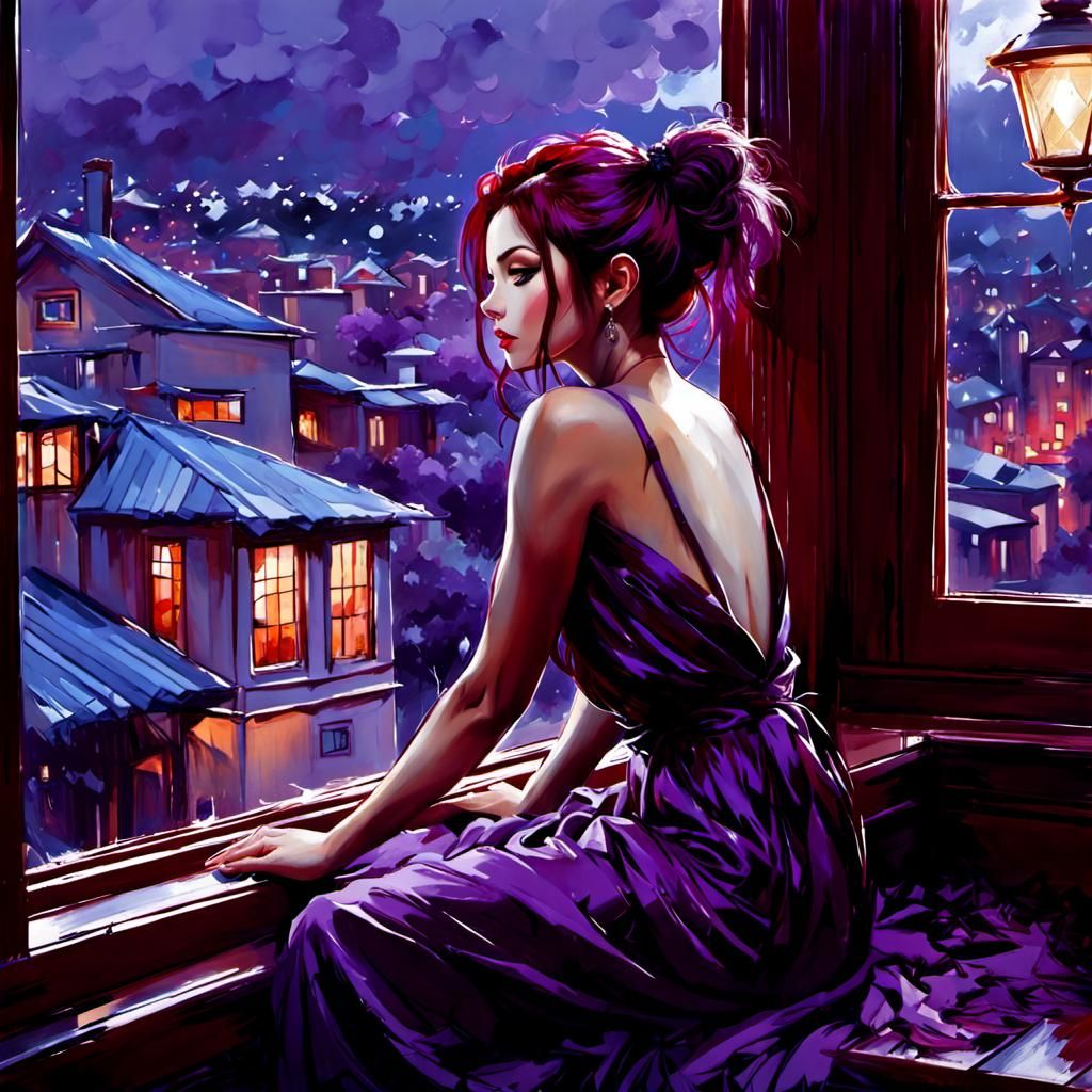 Maki Kaisen: Red and Violet Pencil Sketch