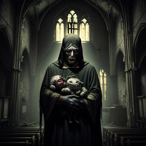 Gothic Horror Masterpiece: Abandoned Church of Terror