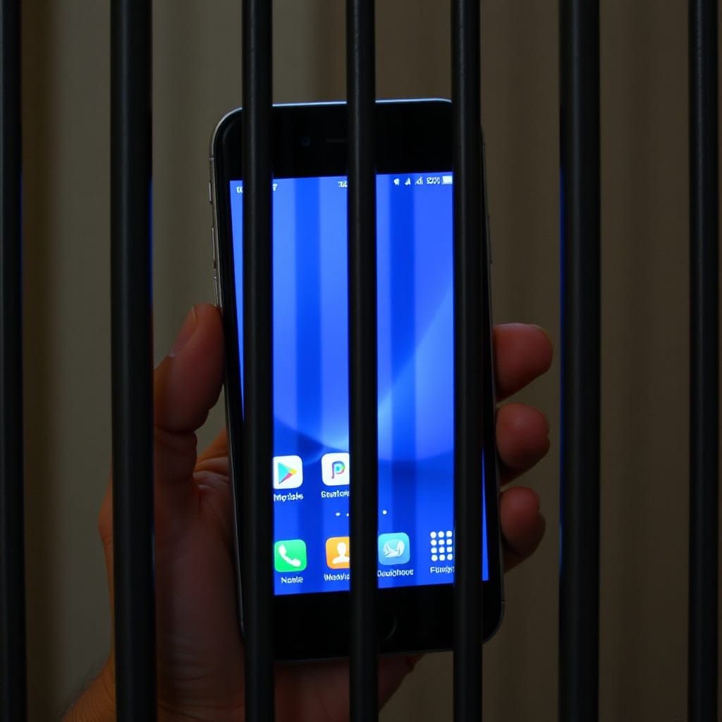 Smartphone Behind Bars: A Conceptual Image