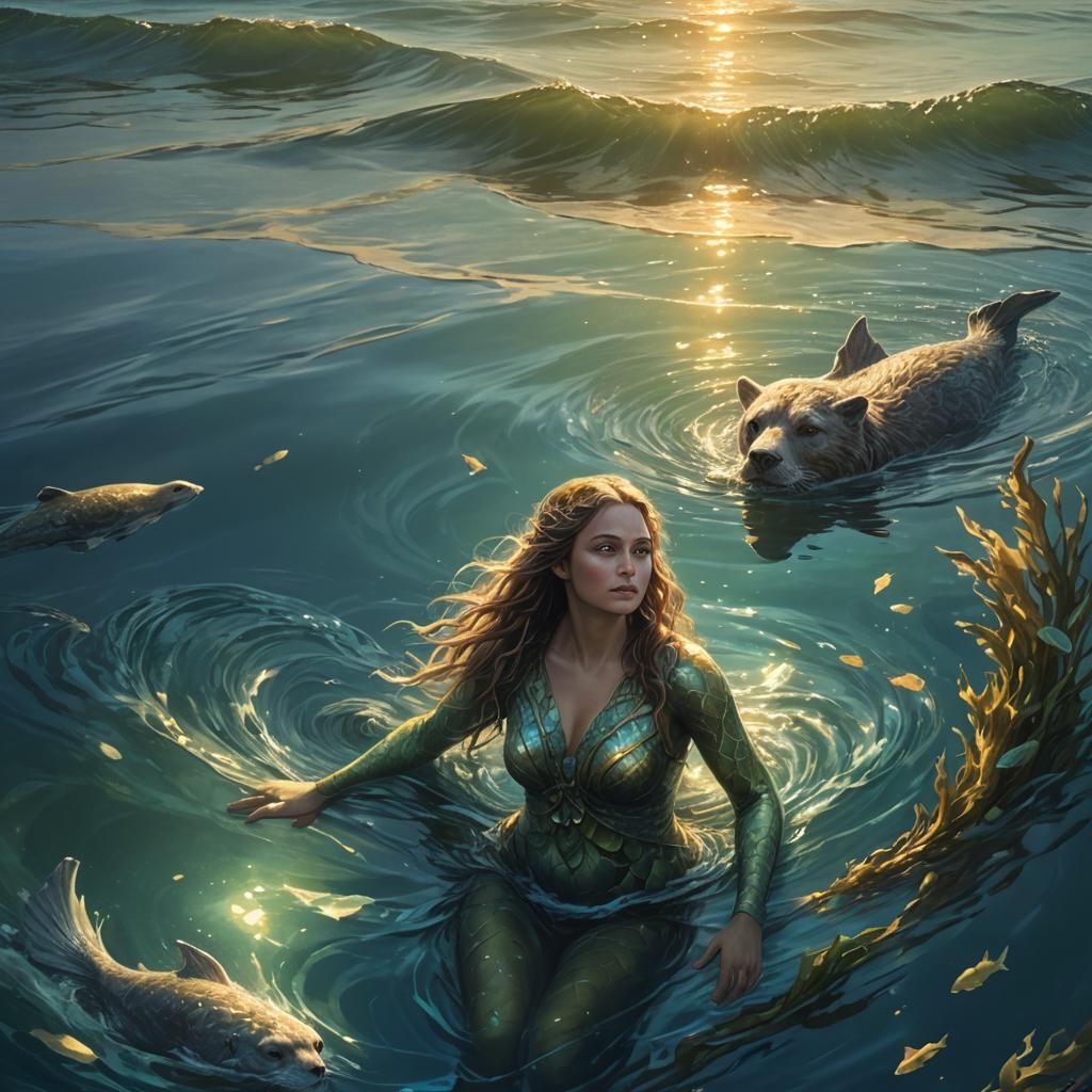 Selkie Transformation: Fantasy Art by the Shoreline
