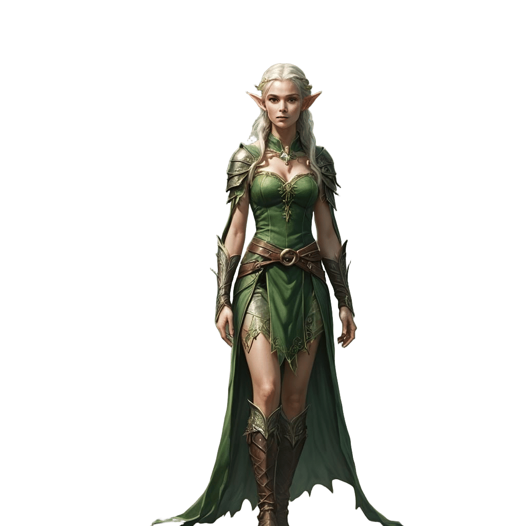 Elven Woman Portrait in Fantasy Style