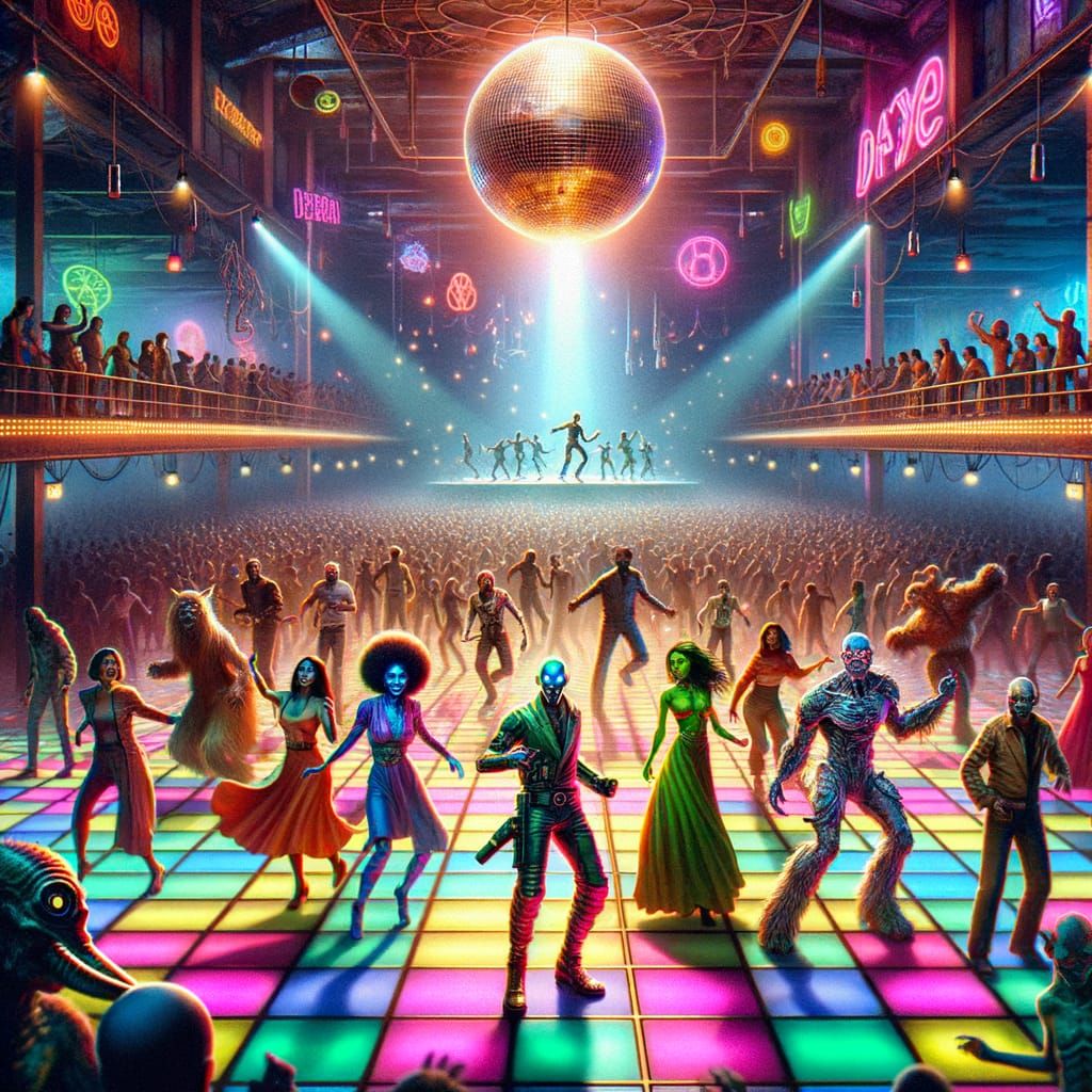 Post-Apocalyptic Disco Dance Party with Humans and Mutants