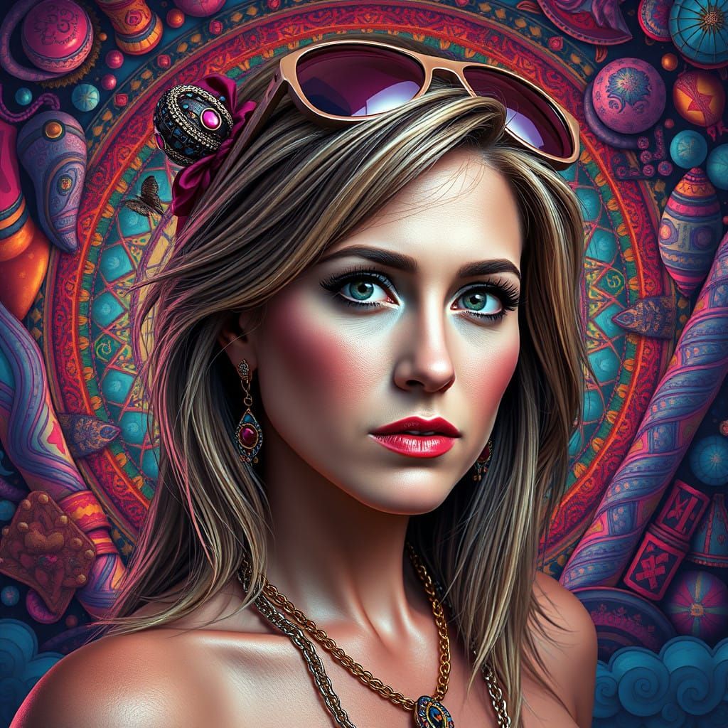 Pop Surrealist Jennifer Aniston in a Dreamlike World