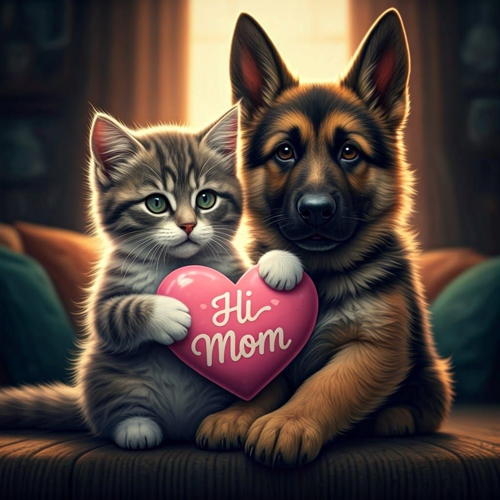 Whimsical Furry Friends Share Heartfelt Love