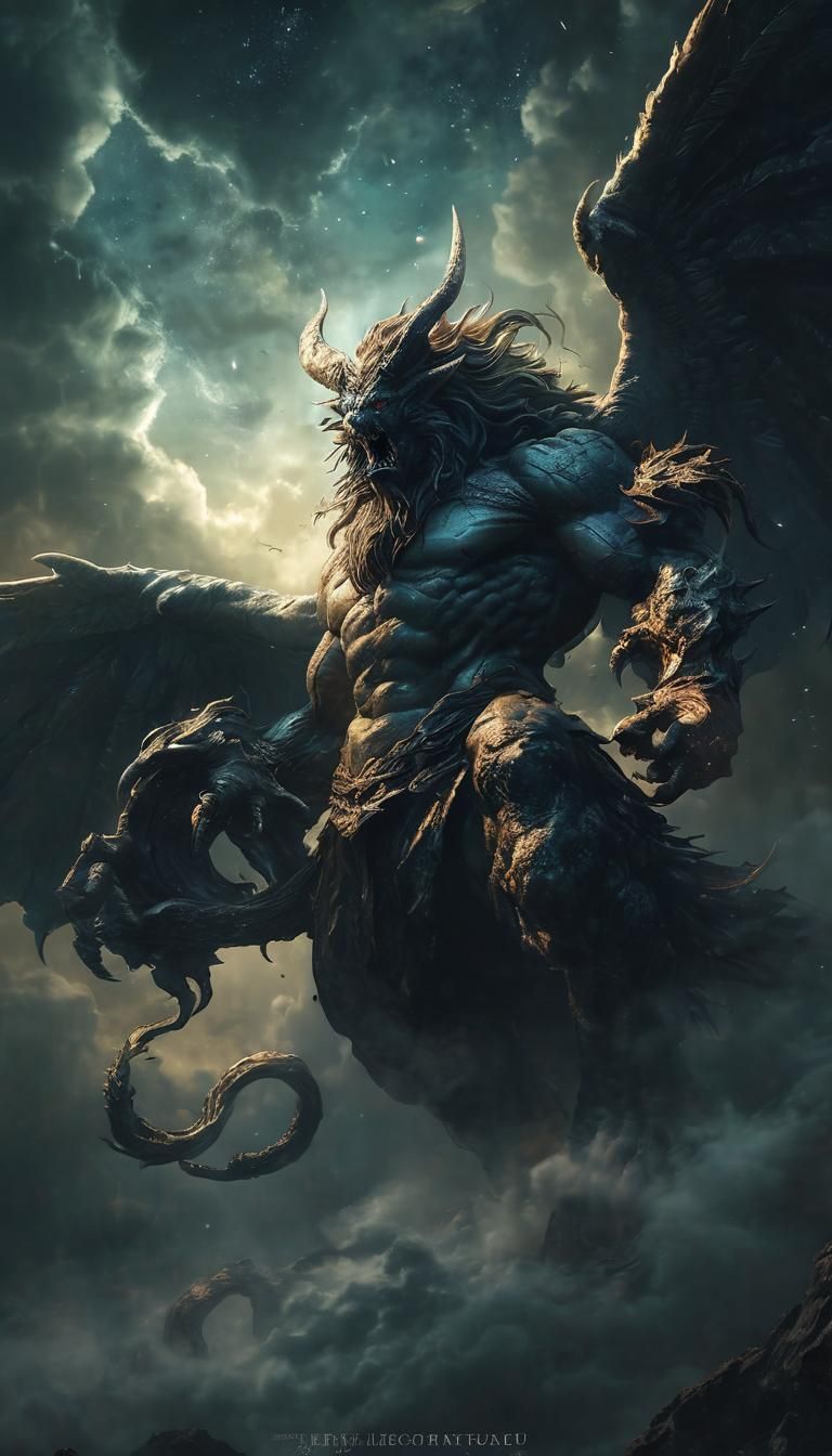 Typhon, the immense winged monster