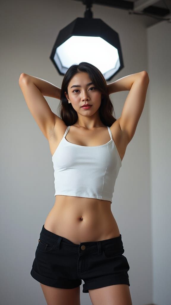 Studio Portrait of Young Korean Woman