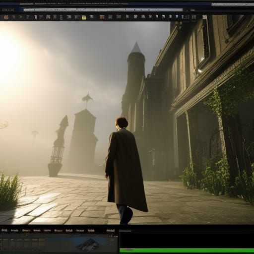 Remus Lupin in 3D Game Cinematic Style