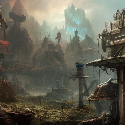Post-Apocalyptic Wonderland: Detailed Matte Painting