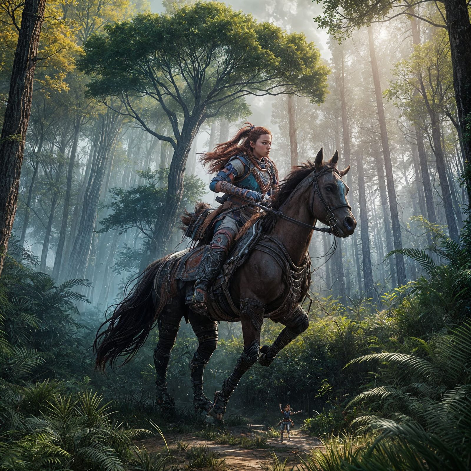 Aloy on Thunder Drum Mission in Horizon Zero Dawn