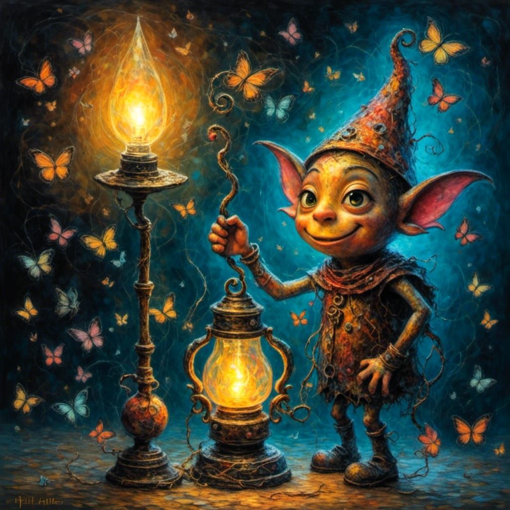 Chibi Monster with Lamp