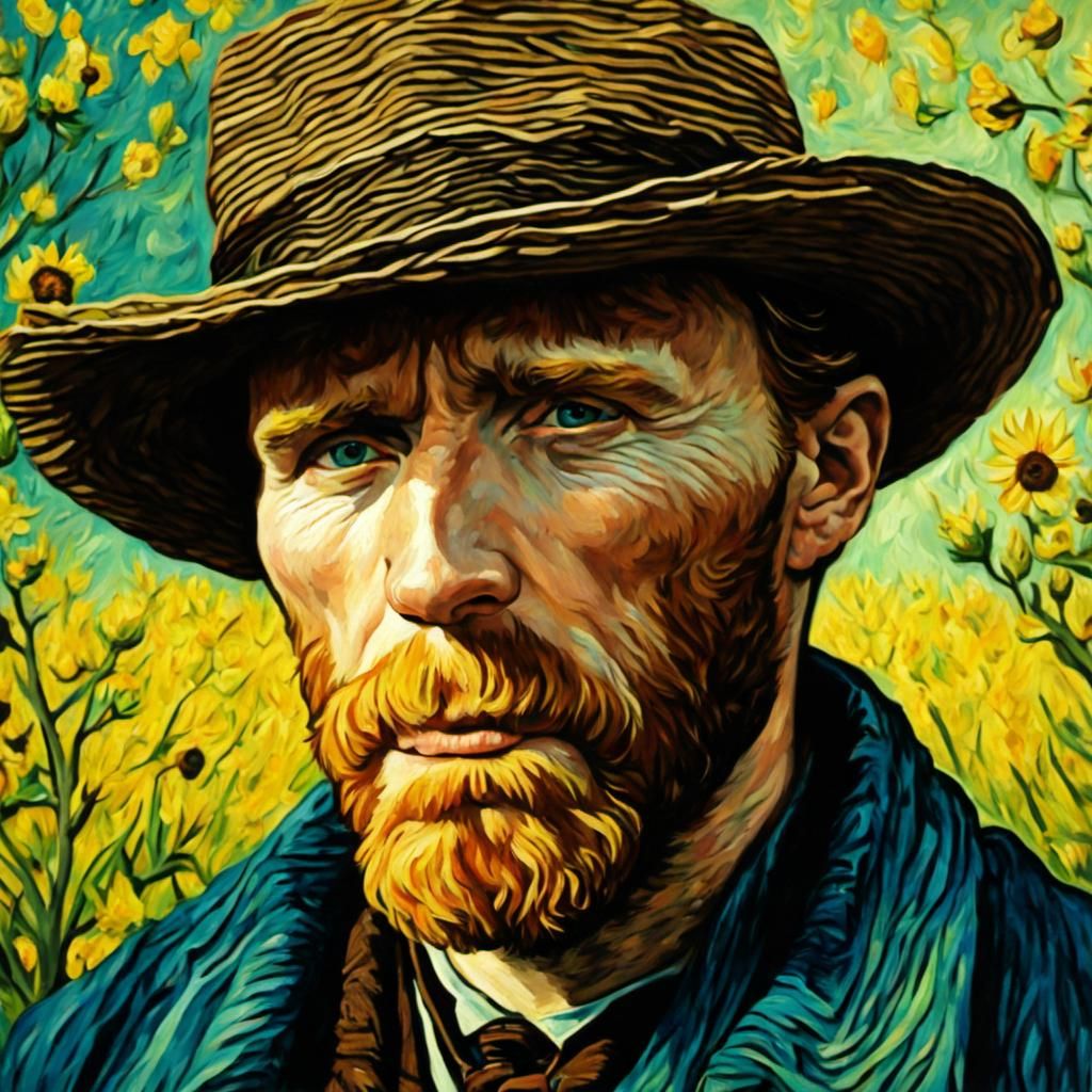 Van Gogh Style Portrait in Analogous Colors