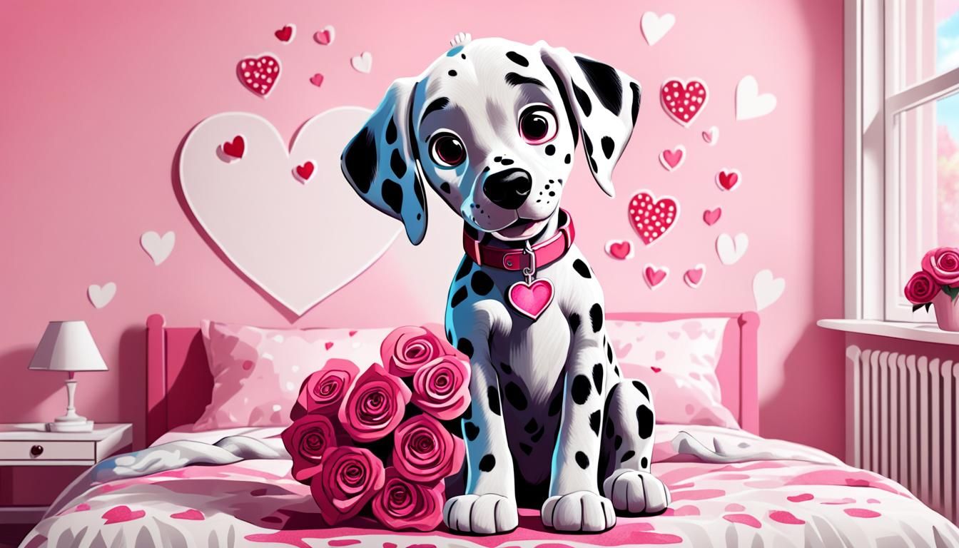Cute Dalmatian Puppy in Disney Style Sketch