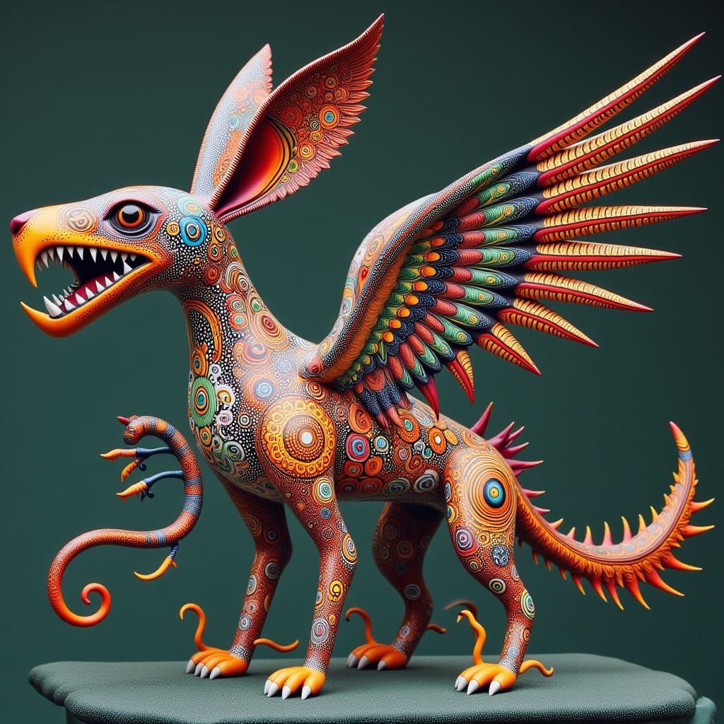 Mystical Alebrije Hybrid Soars Through Dreamscapes