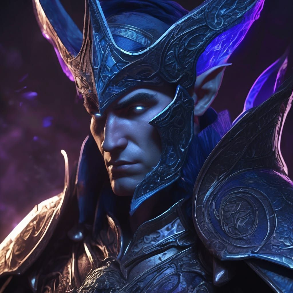 Warhammer Elf Strider in Dark Fantasy Armor