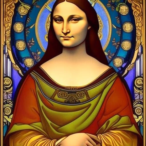 Mona Lisa in Art Nouveau Style