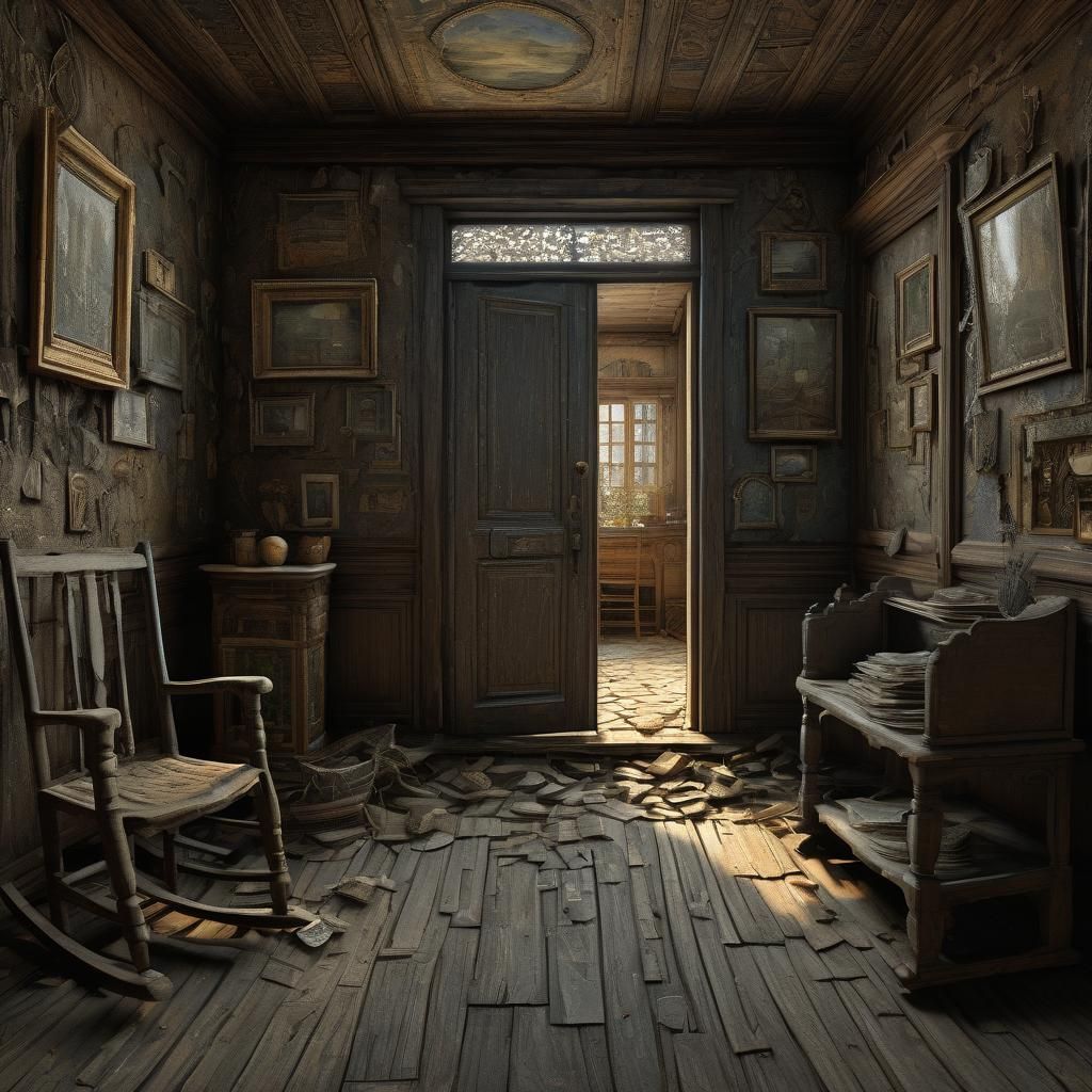 Haunted House Corridor Dreamscape in Klimt Style