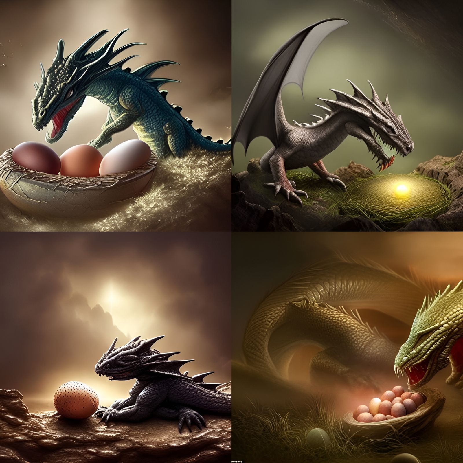 Baby Dragon Hatching: Epic Digital Matte Painting