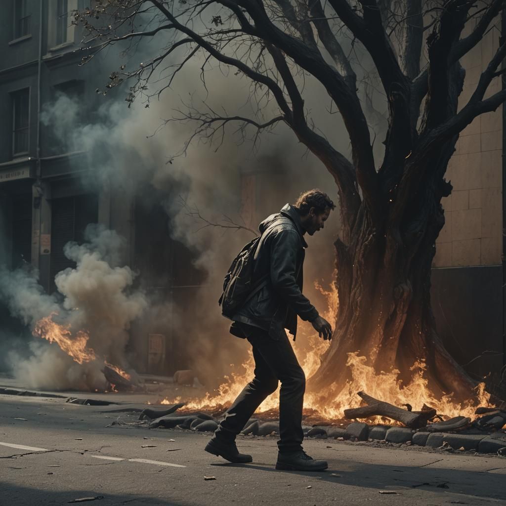 Terrifying Man-Tree Hybrid in Hyperrealistic Style