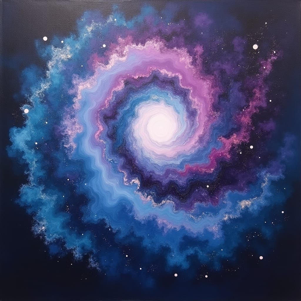 Iridescent Nebula Vortex in Abstract Expressionist Style