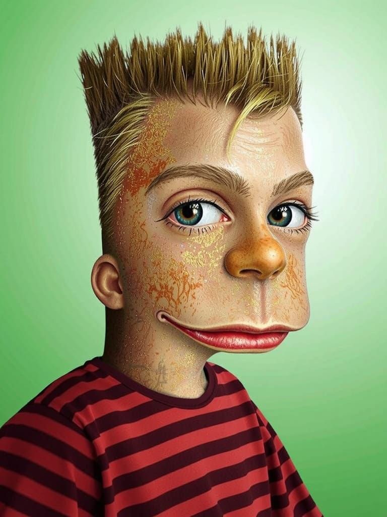 Portrait of a Young Man with a Serious Expression