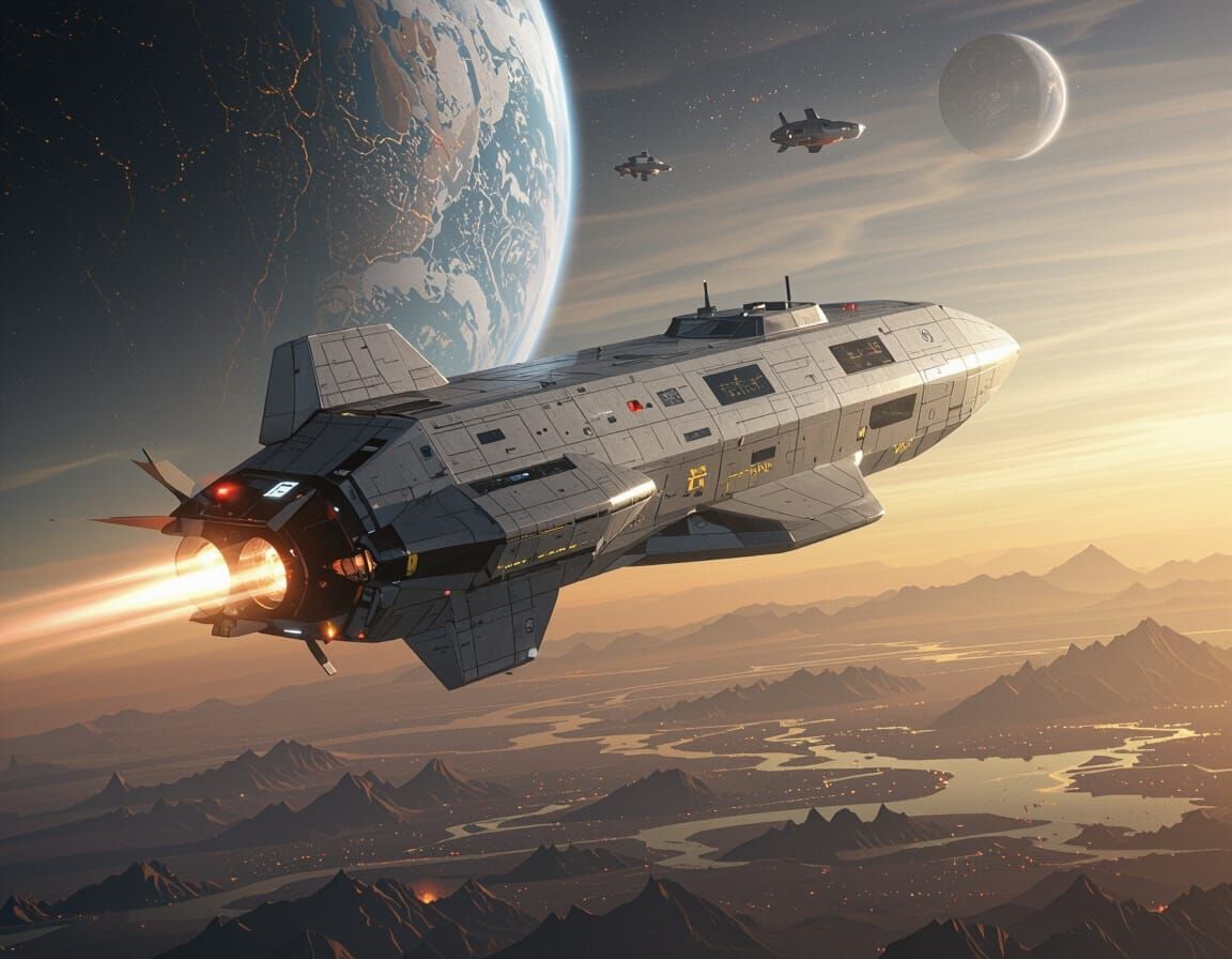 Last Human Spaceship Departs Ruined Earth