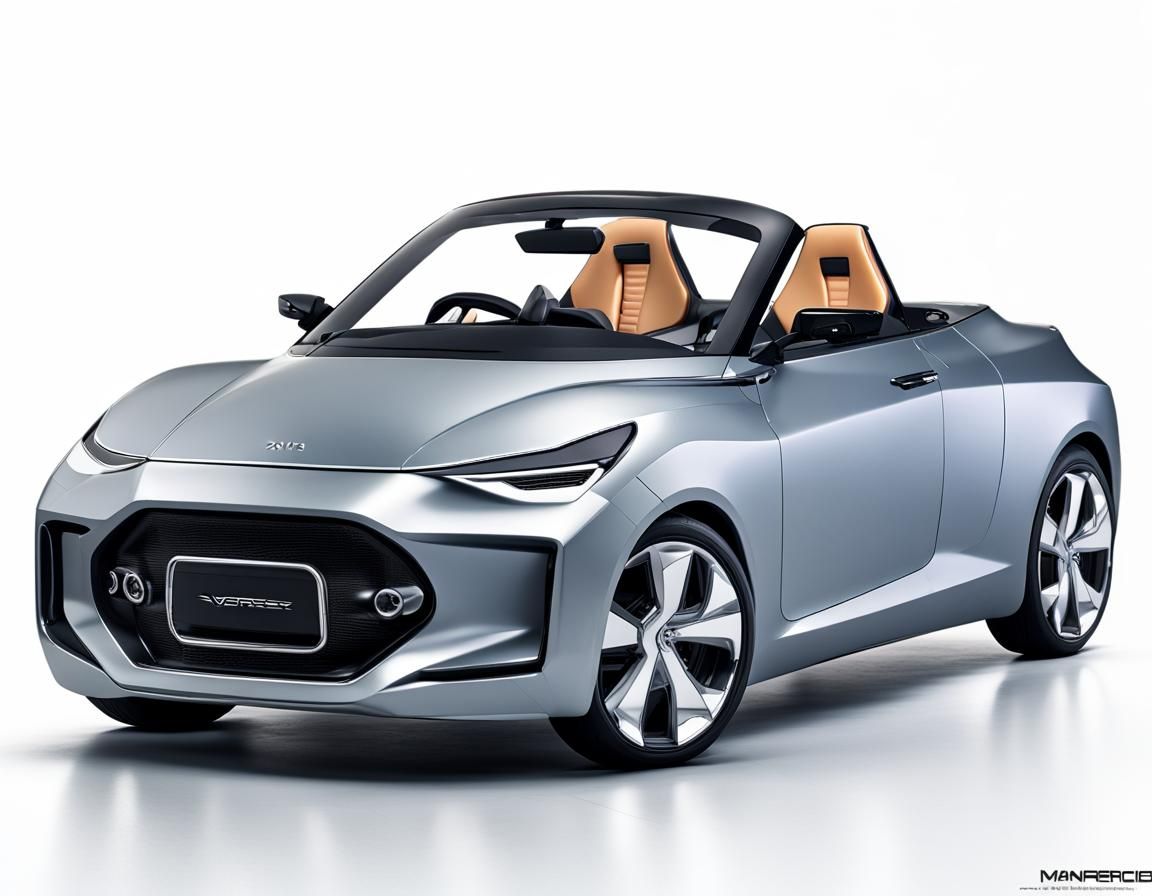 Futuristic Electric Convertible Concept Car: Hyperrealistic ...
