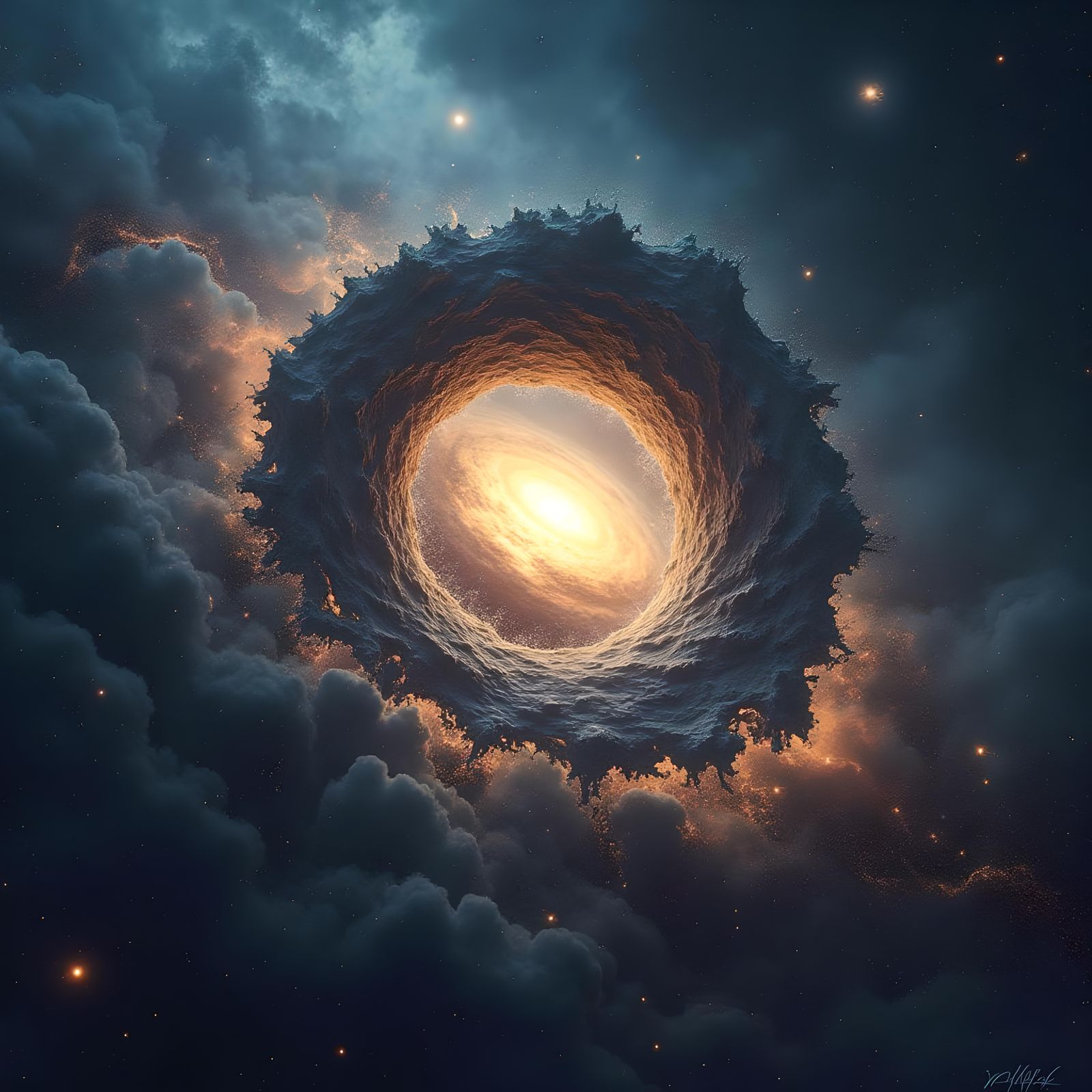 Abstract Fractal Art: Looping Cosmic Rift