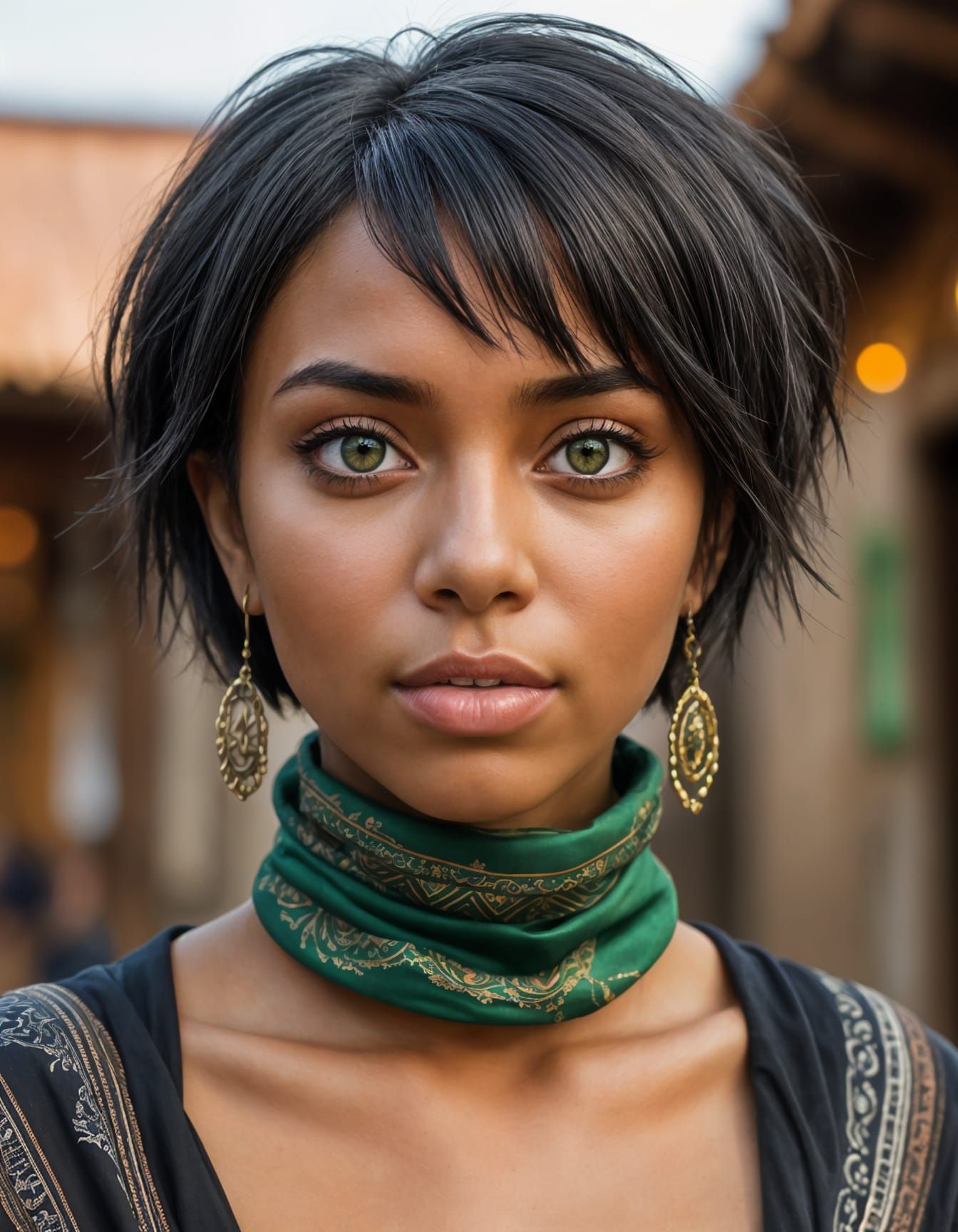 Gorgeous Black Girl with Smoldering Gaze in Fantasy Village ...