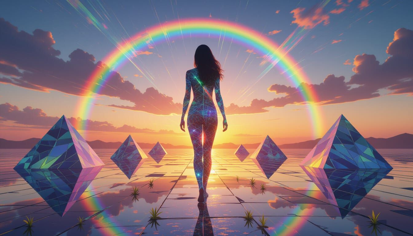 Prism Woman: Rainbow Light and Micro Plants