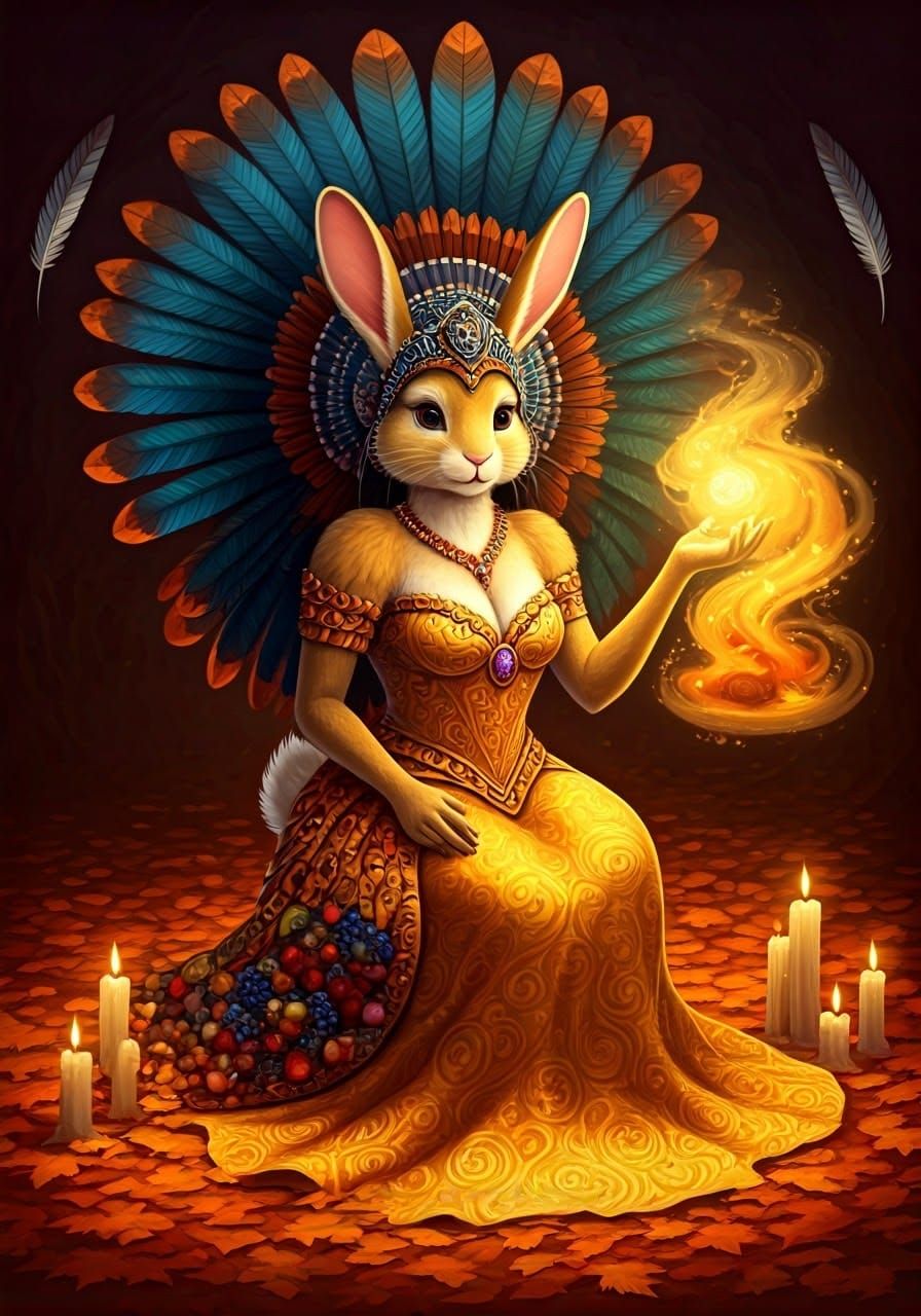 Rabbit Goddess Conjures Thanksgiving Feast in Art Nouveau St...