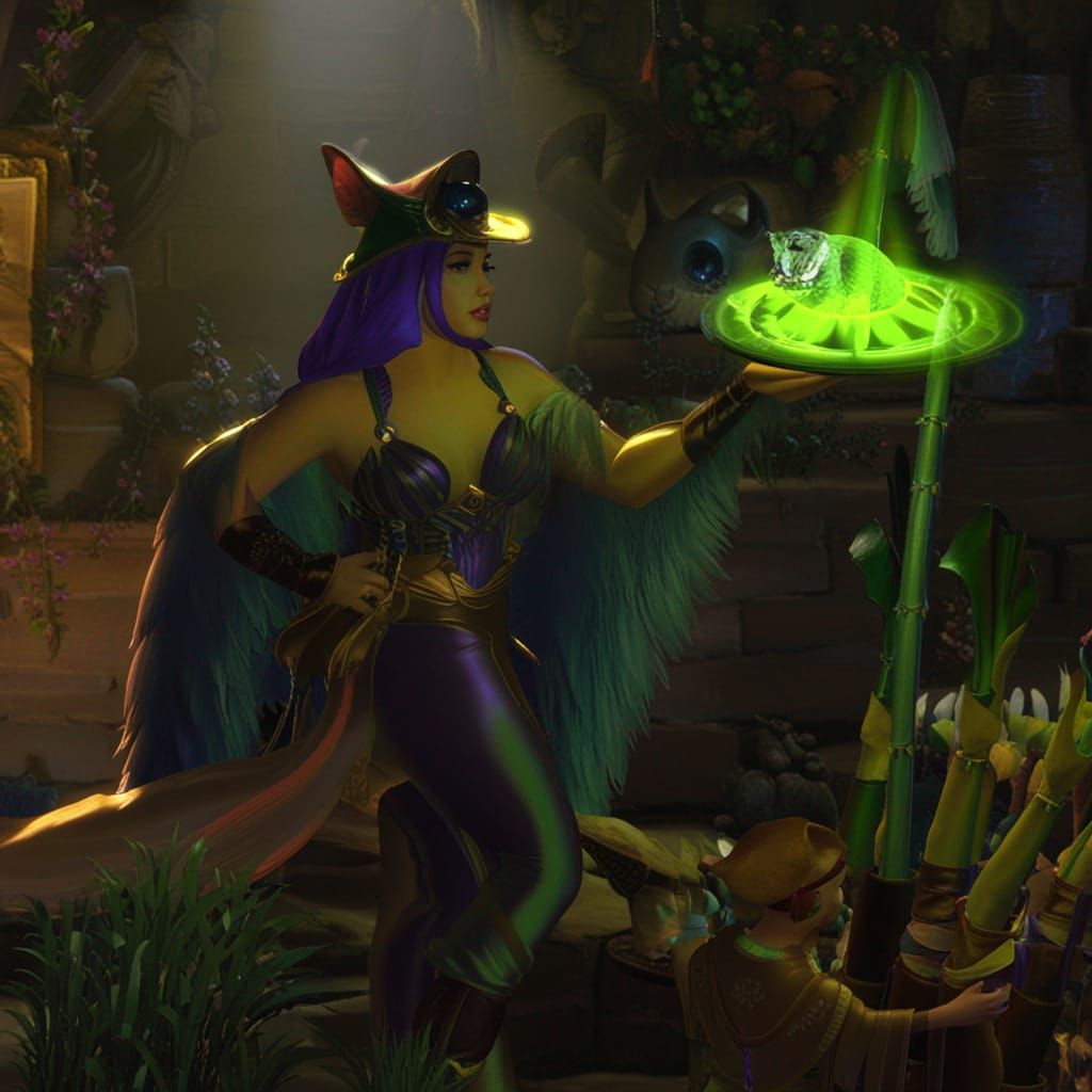 Fantasy Cat Merchant in 3D Digital Art