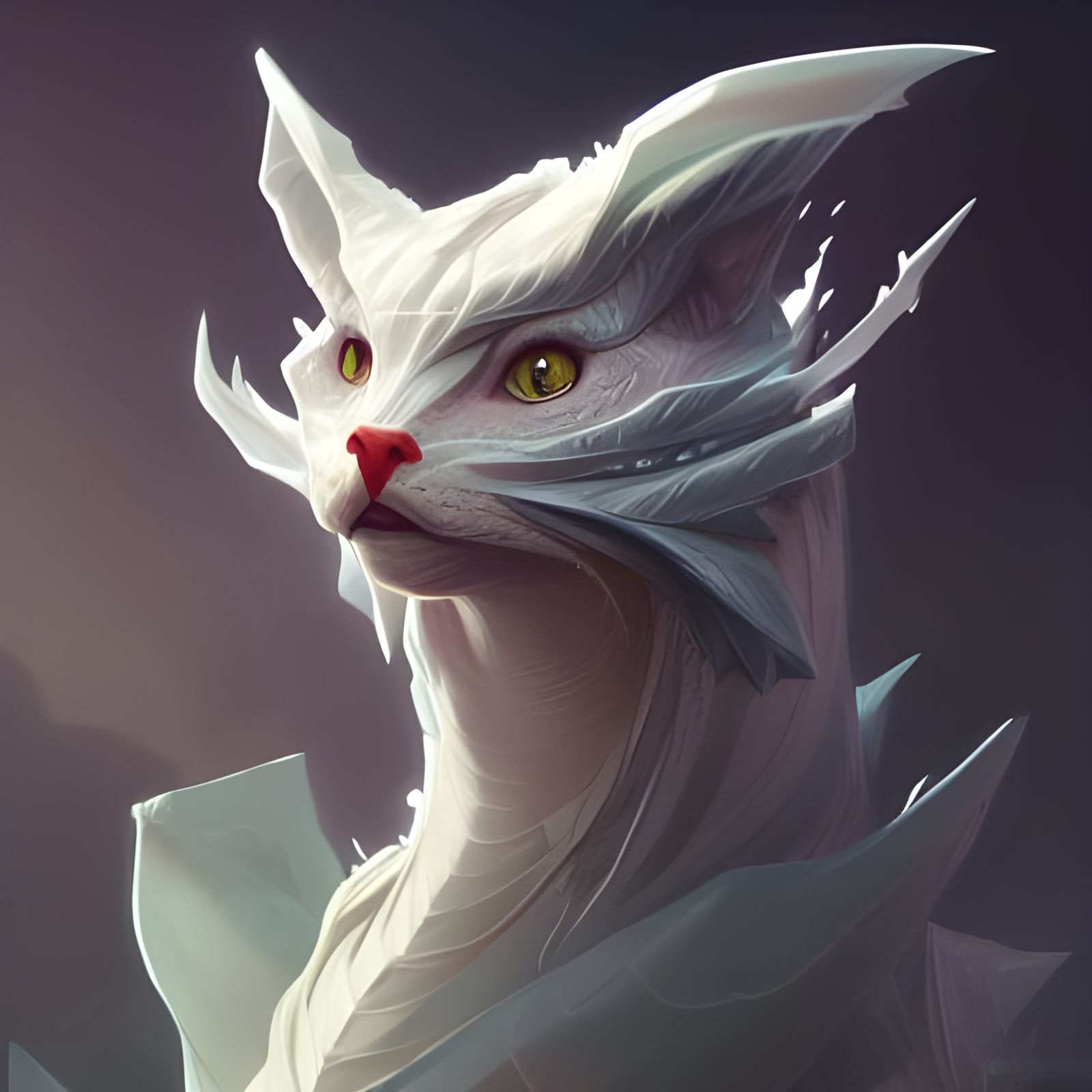 Ethereal Cat Bird Dragon Hybrid Portrait