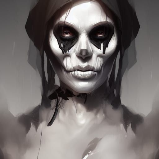 The Grim Reaper in White: Hyperdetailed Portrait