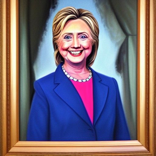 Hillary Clinton Portrait in Oil, Gurney Style