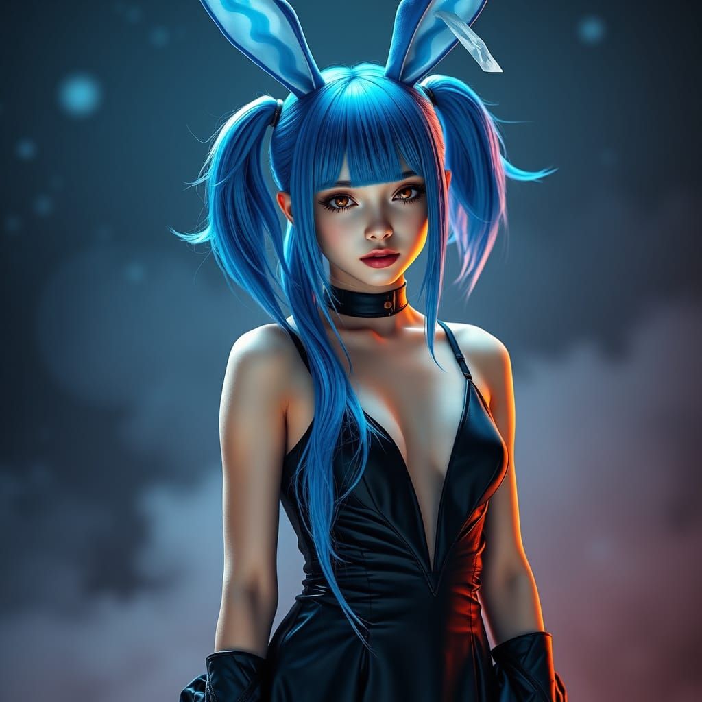 Ethereal Warrior in Futuristic Armor