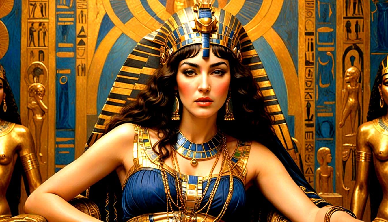 Elegant Cleopatra Portrait in Hollywood Glamour Style