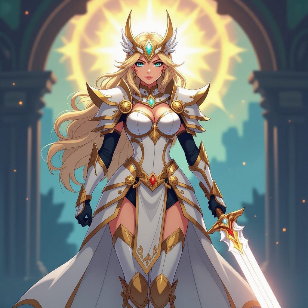 Lux Lady of Luminosity Poses Heroically in Manga Style