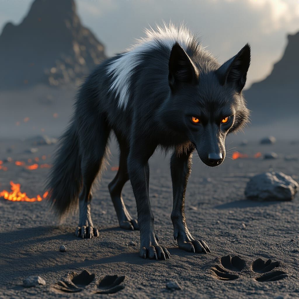 Charredback Jackals in Volcanic Deserts