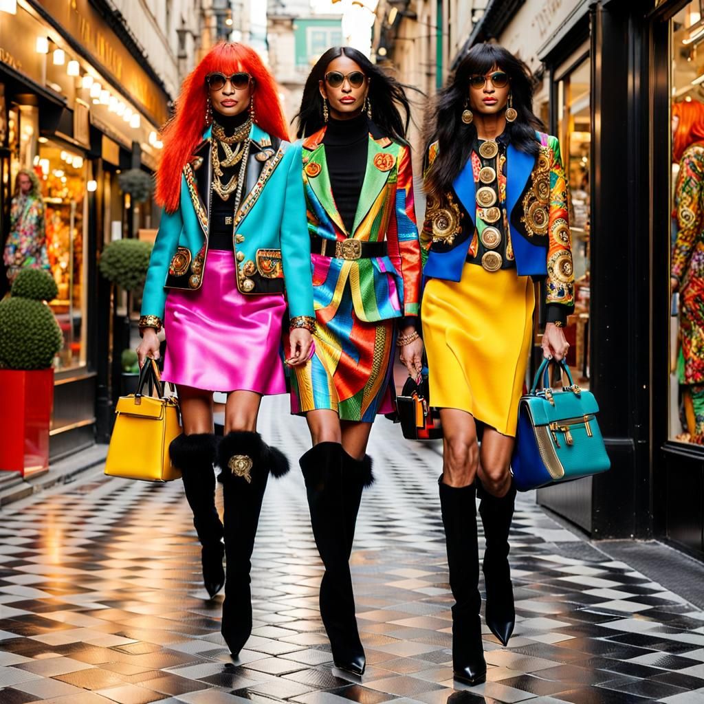 Transvestites in Versace at Clothing Boutique