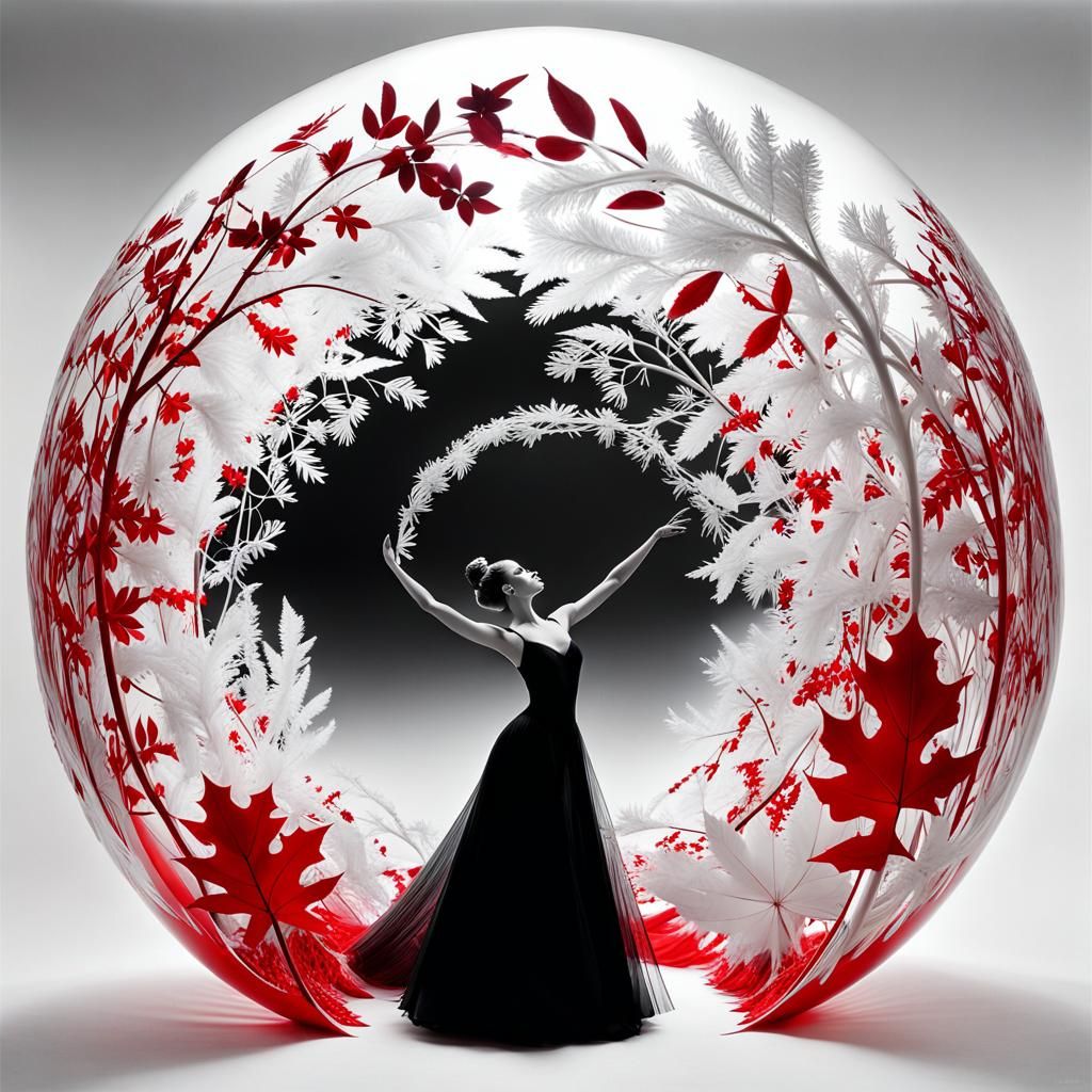 Optical Illusion Time Tunnel in Red Christmas Ball