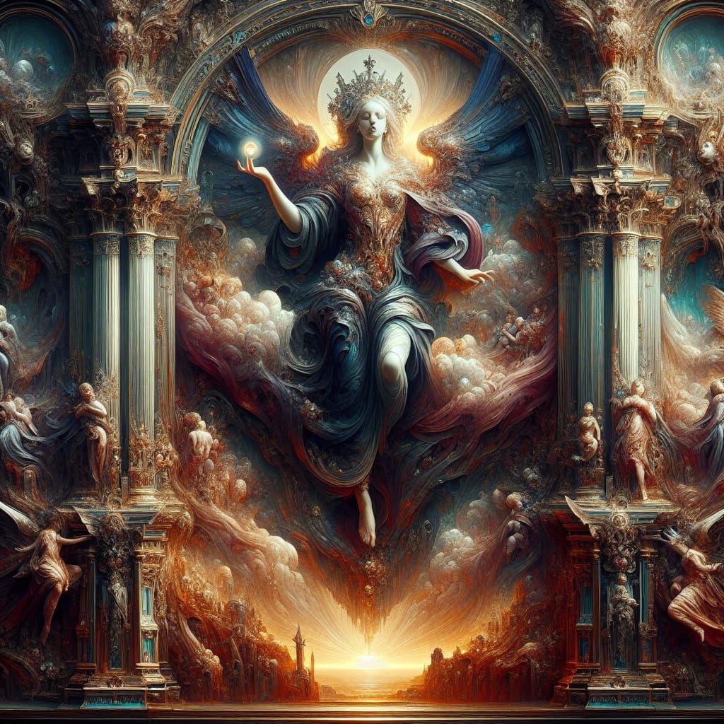 Divine Female Figure in Classic Religious Style