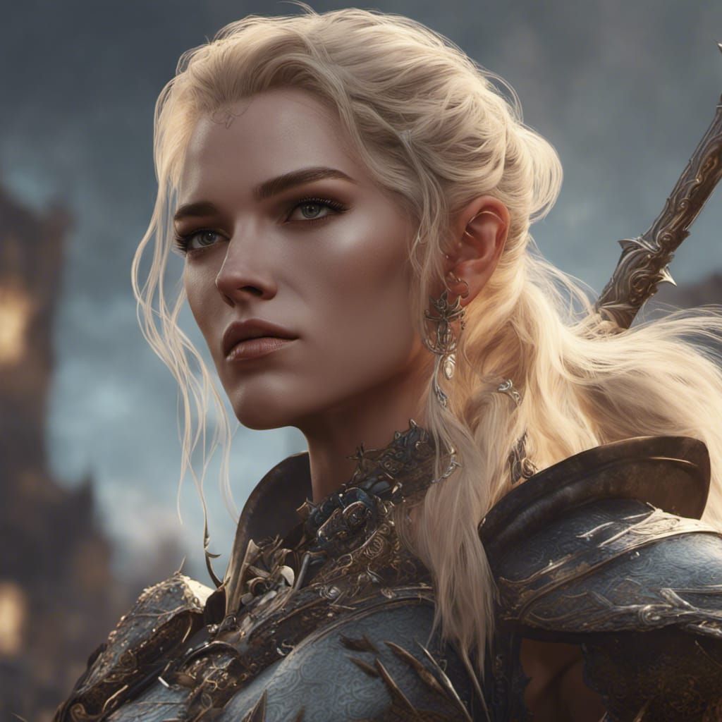 Detailed Blonde Warrior Concept Art