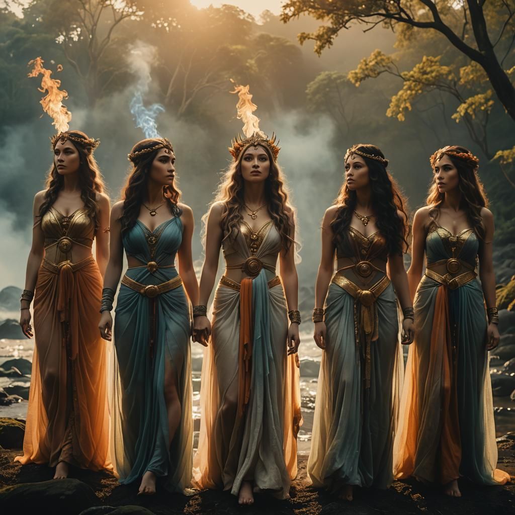 Five Goddesses of the Elements in Harmony