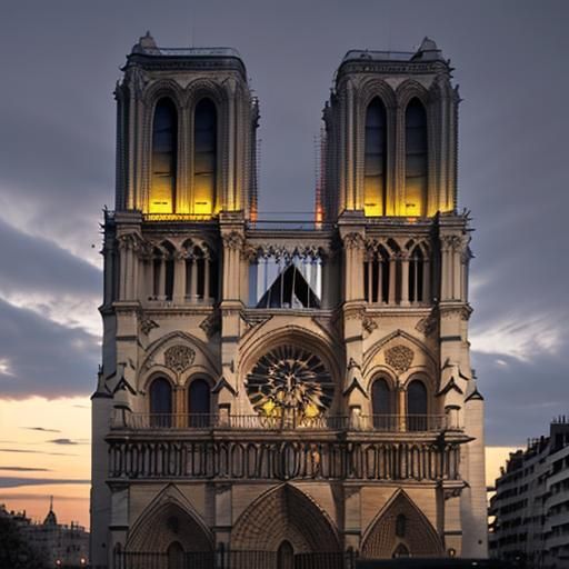 Notre-Dame Cathedral at Twilight: Grandeur and Serenity