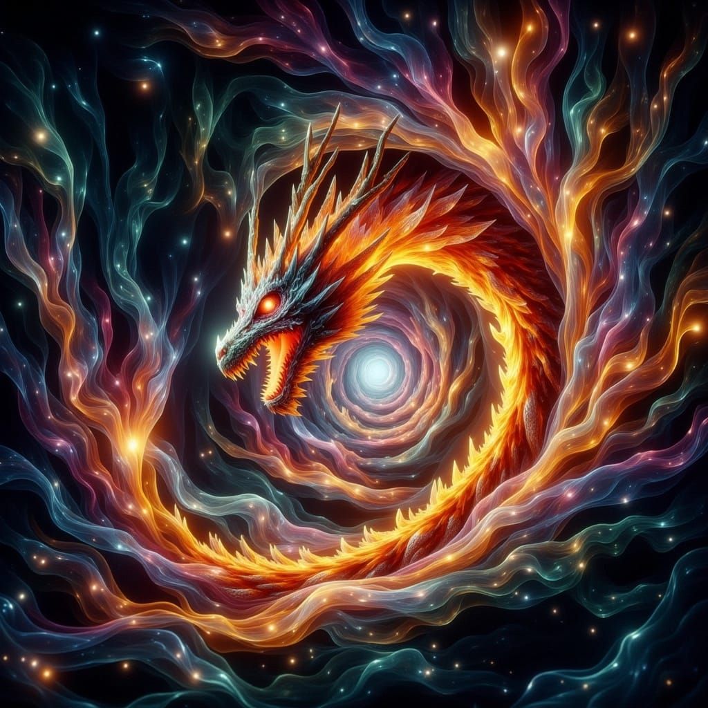 Surreal Dragon in Elastic Reality with Infinite Patterns