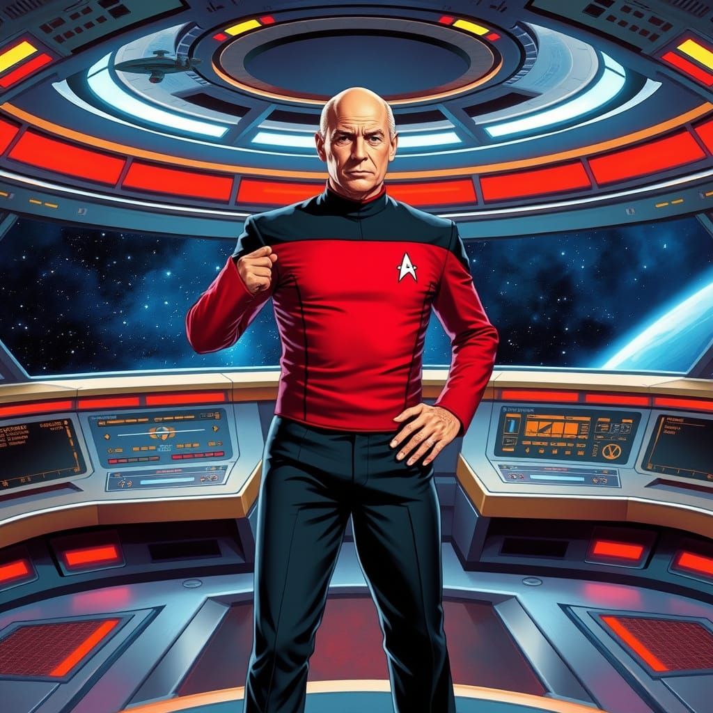 Captain Picard on the Bridge: A Futuristic Vision
