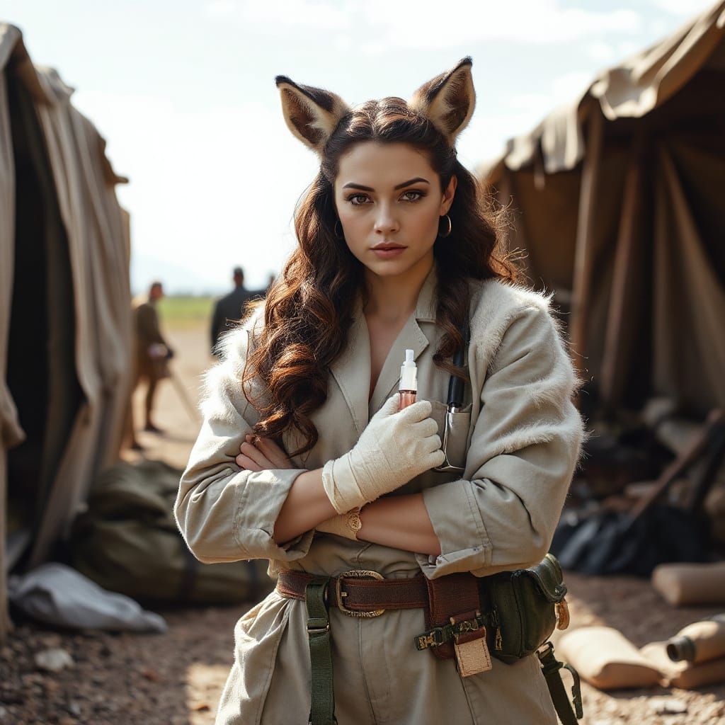 Battle-Hardened Medic Heals Earth: Impressionistic Film Stil...