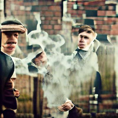 Gritty Portrait of a Peaky Blinders Gangster