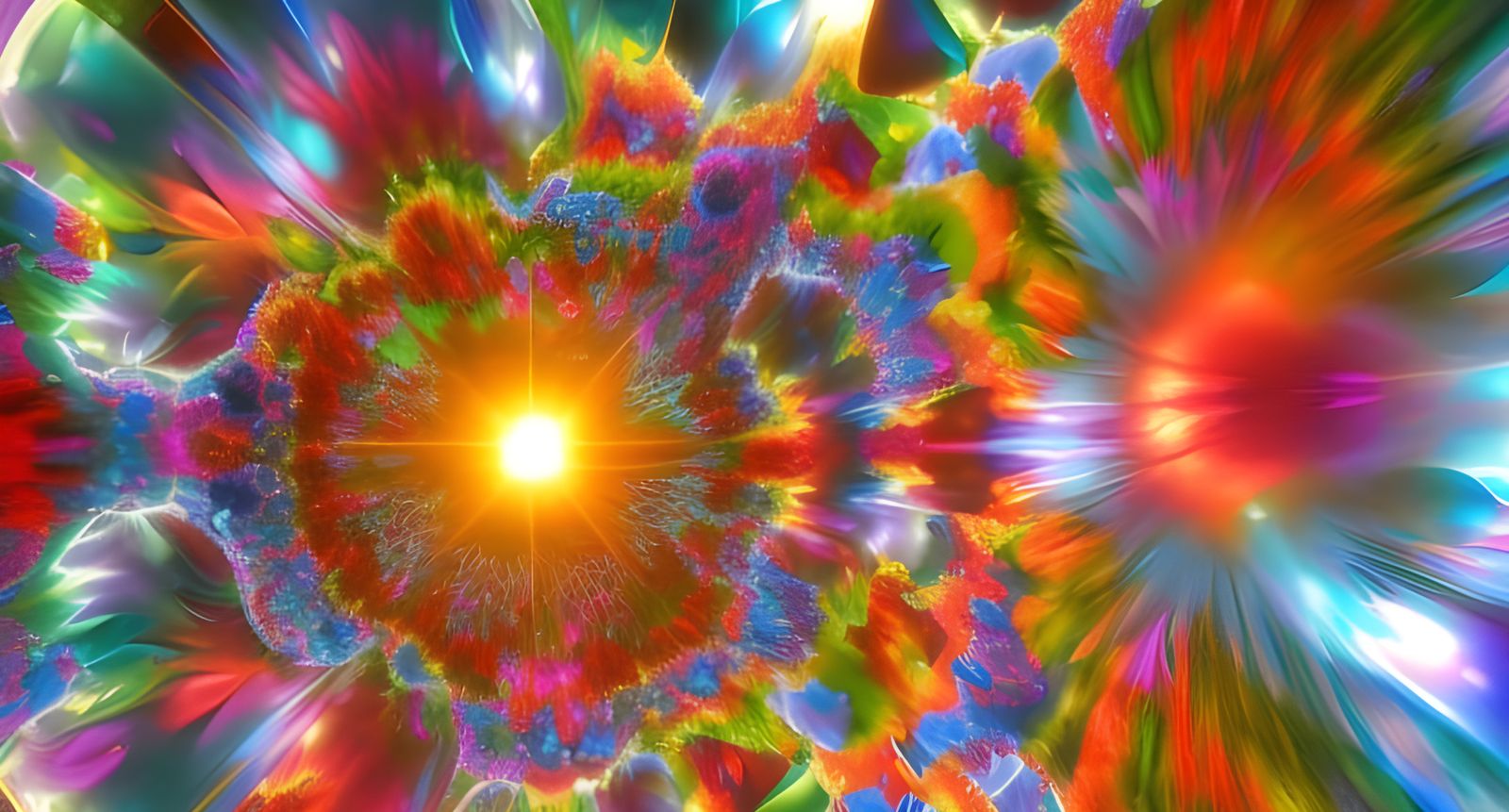 Abstract Biopunk Mandalas with Volumetric Lighting